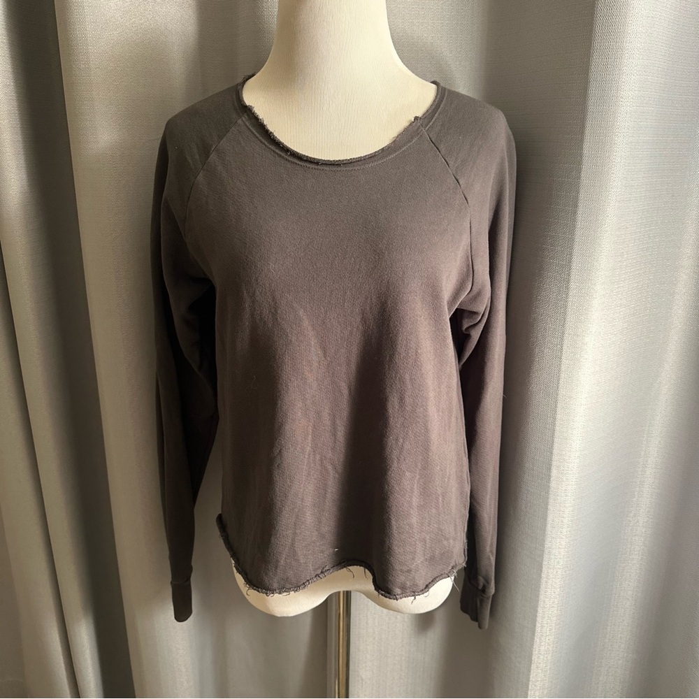 MATE the Label Grey Long Sleeve Pullover Sweatshirt